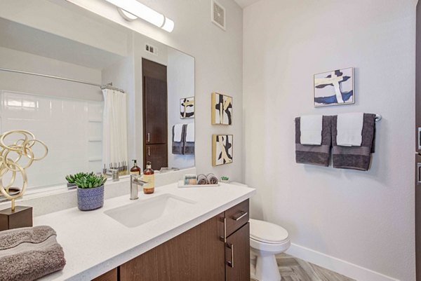 Modern bathroom with sleek fixtures at Citron Apartments offering luxurious living
