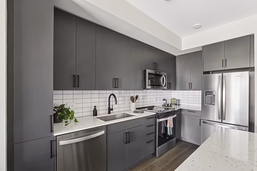 kitchen at Oxbow Apartments