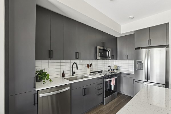 kitchen at Oxbow Apartments