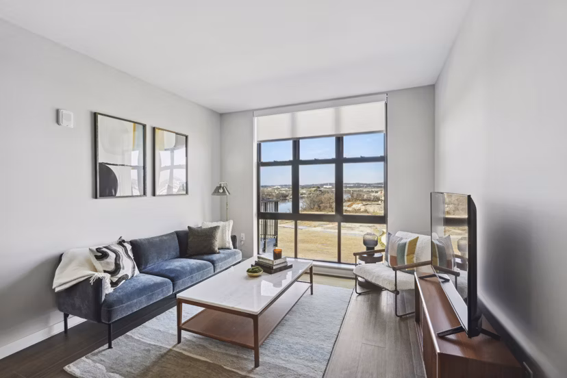 living room at Oxbow Apartments