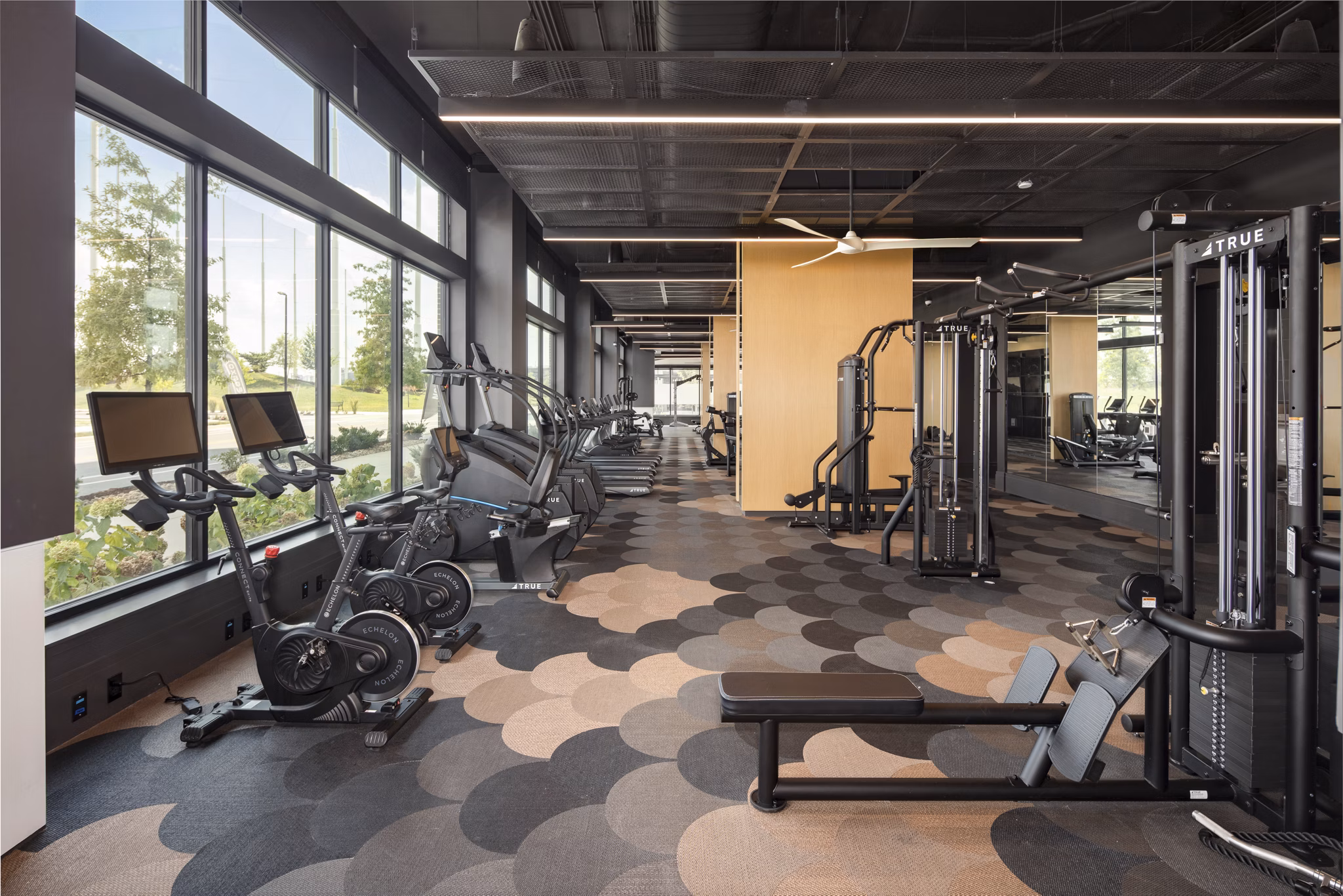 fitness center at The Wayward Apartments