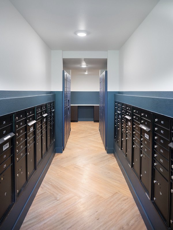 mail room at Vine at Panorama Apartments
