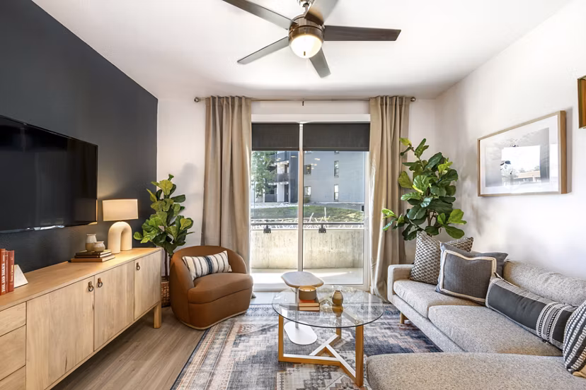 living room at Vine at Panorama Apartments