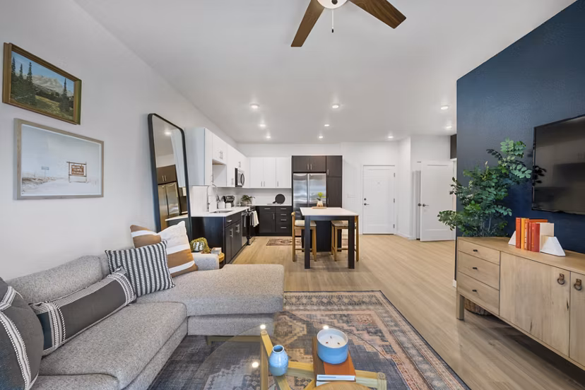 living room at Vine at Panorama Apartments