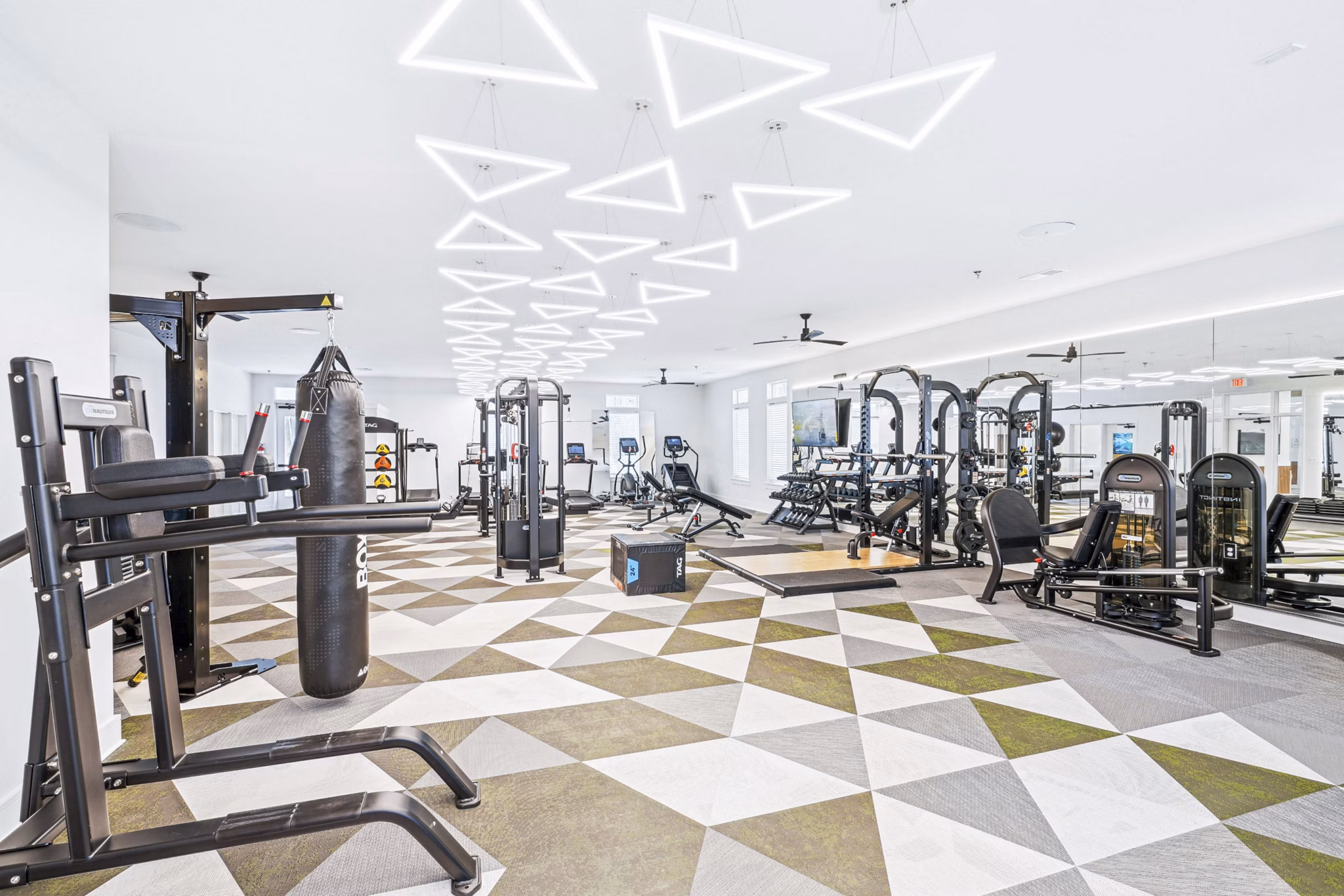 fitness center at The Willow Apartments