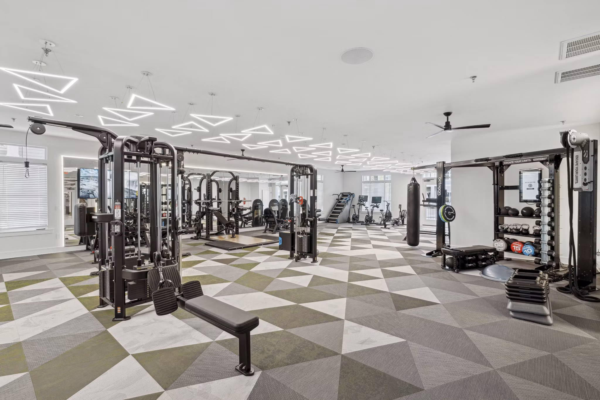fitness center at The Willow Apartments