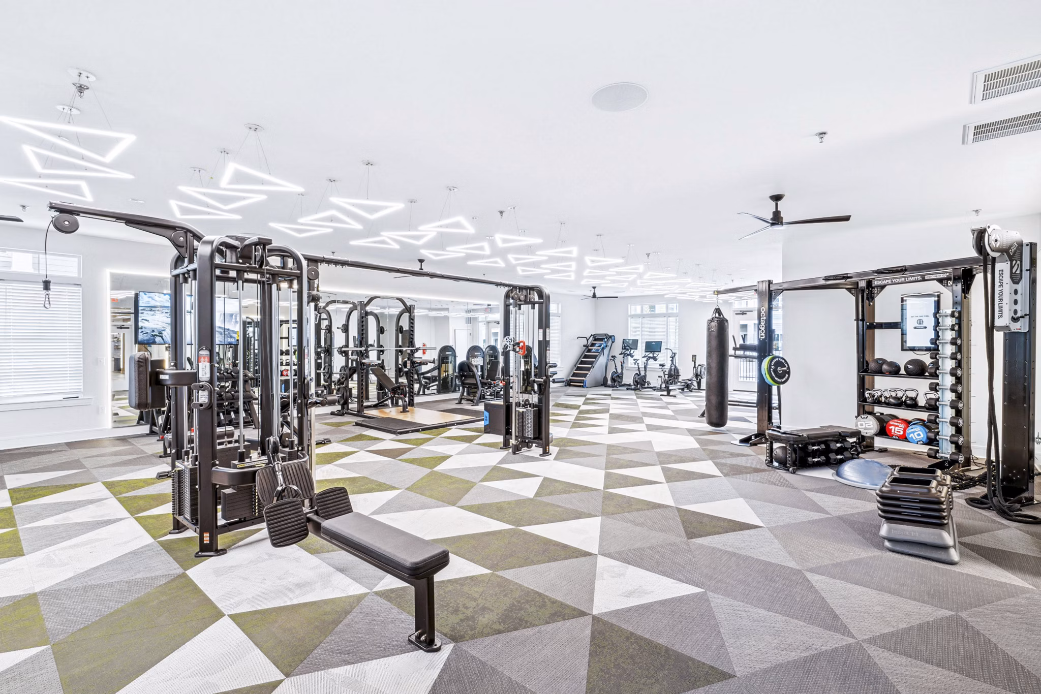 fitness center at The Willow Apartments