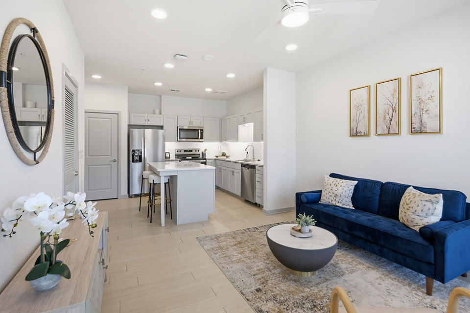 living room at The Willow Apartments