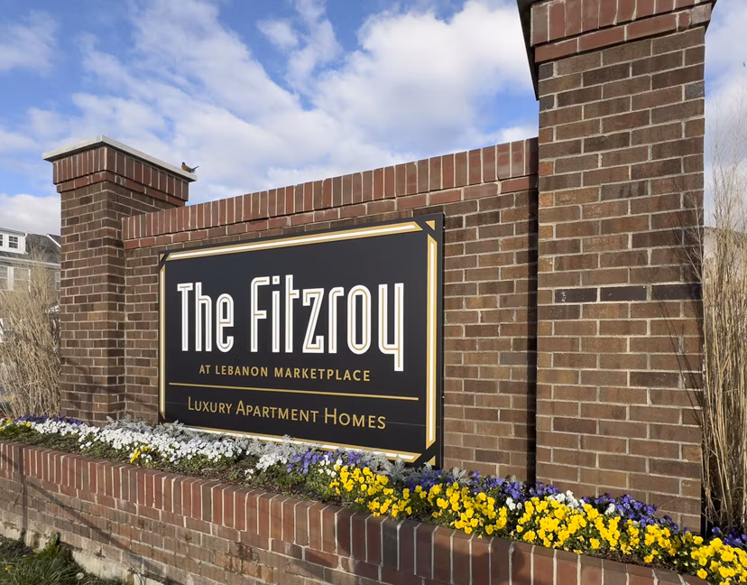 The Fitzroy: Signage at Lebanon Marketplace luxury apartments