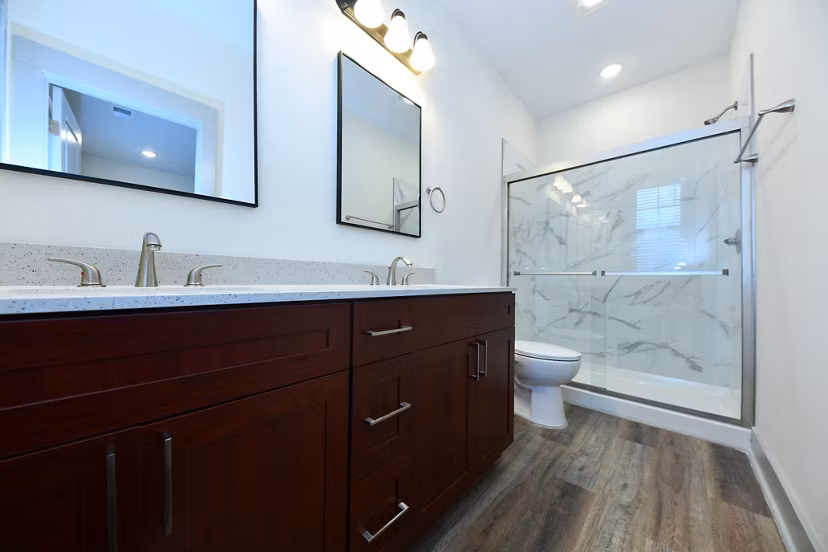 bathroom at The Fitzroy at Lebanon Marketplace Apartments