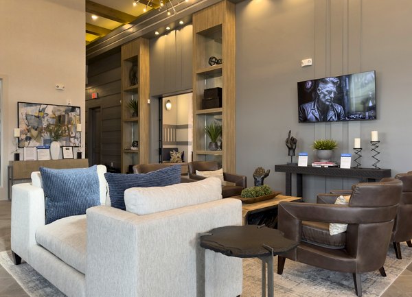 Clubhouse with modern design and amenities at The Fitzroy at Lebanon Marketplace Apartments
