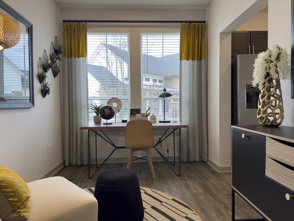 Modern home office with ergonomic desk and chair at The Fitzroy at Lebanon Marketplace Apartments