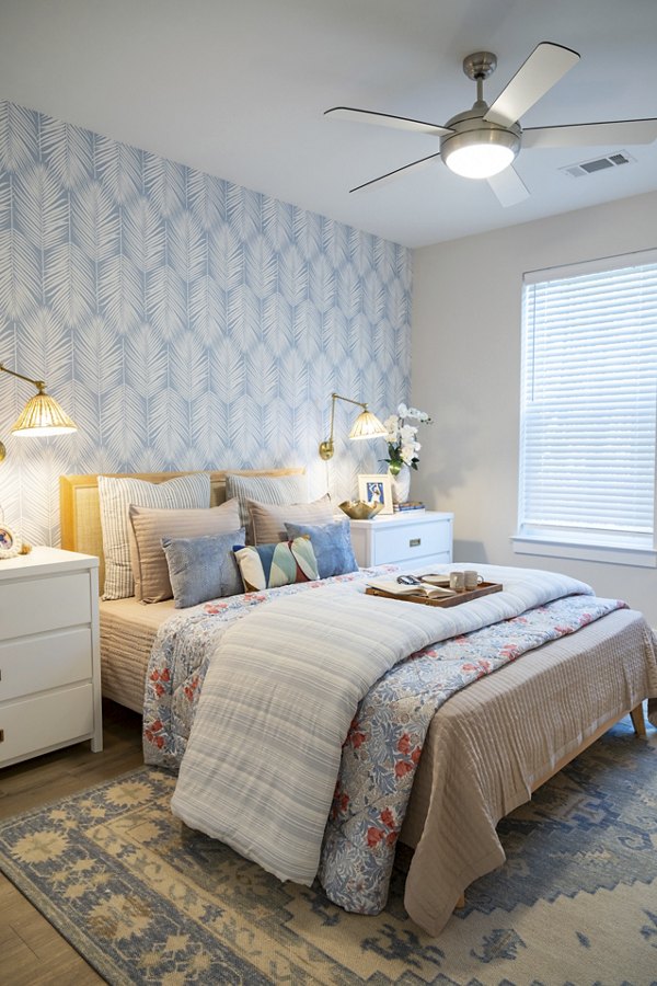 bedroom at The Halcyon Apartments