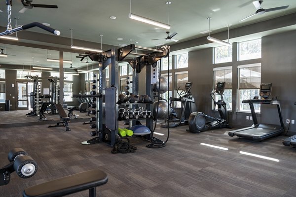 fitness center at The Halcyon Apartments