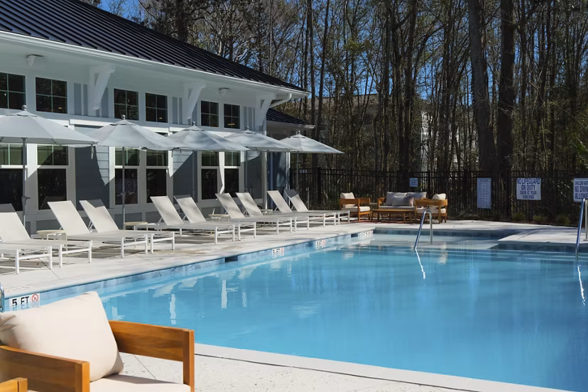 pool at The Halcyon Apartments
