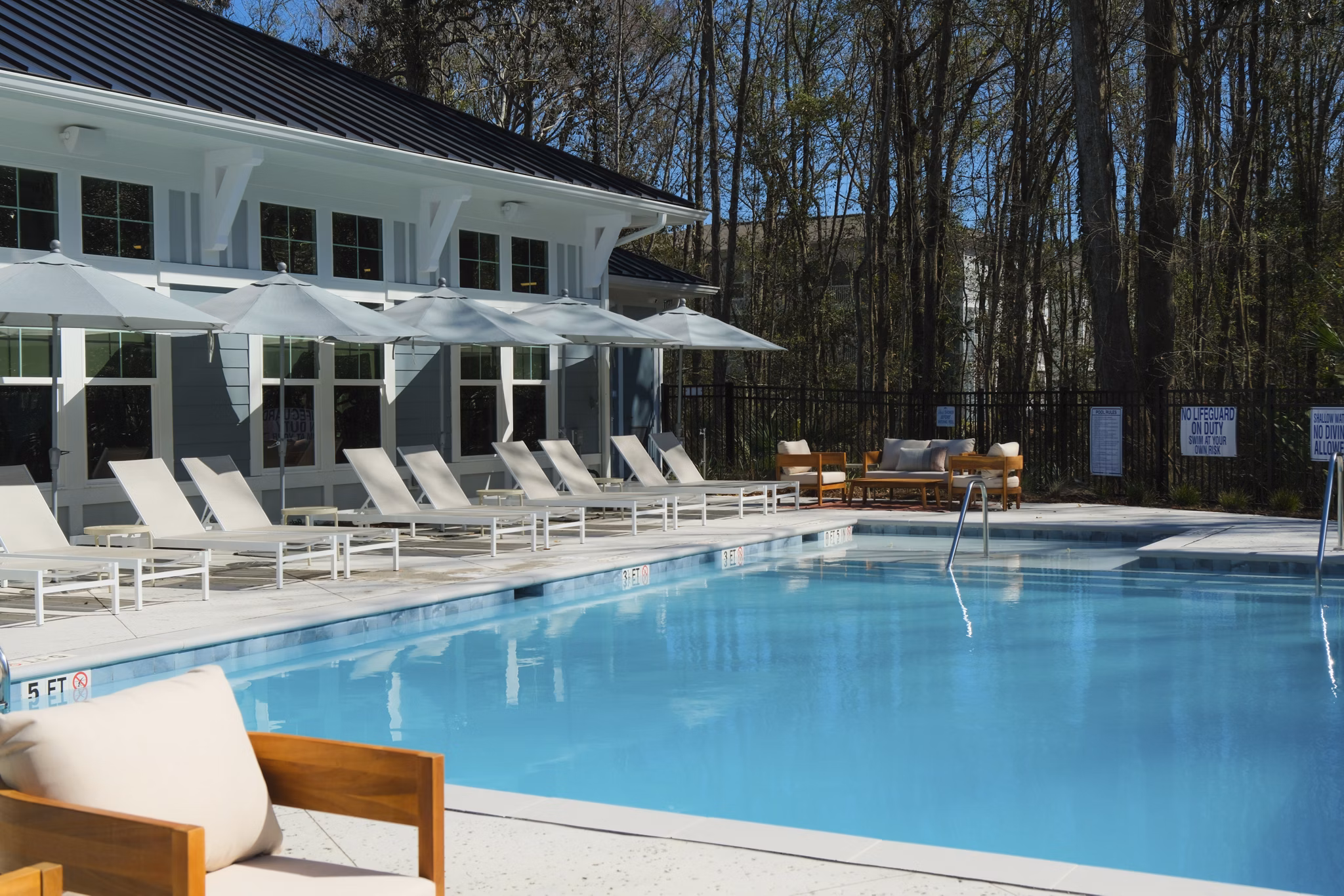 pool at The Halcyon Apartments