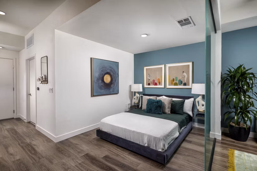 bedroom at The Wyatt Apartments