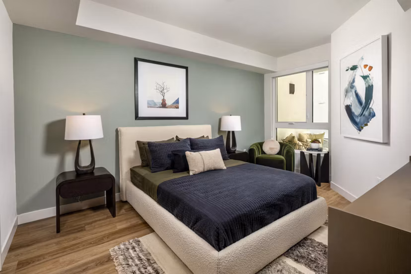 bedroom at The Wyatt Apartments