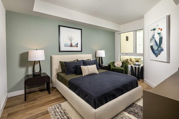 bedroom at The Wyatt Apartments