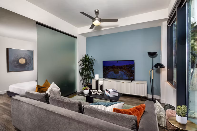 living room at The Wyatt Apartments