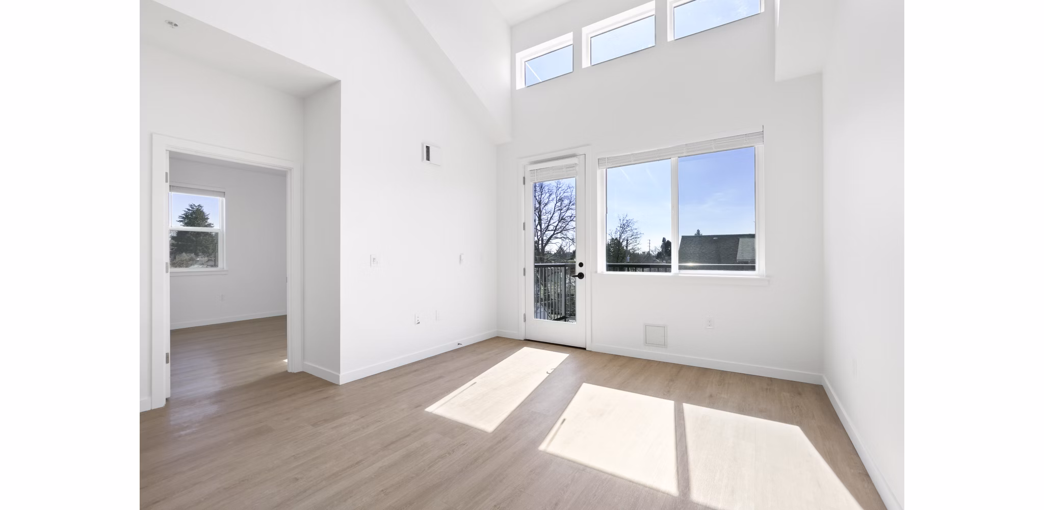 Spacious kitchen with modern appliances in Hudson West Apartments, perfect for luxury urban living