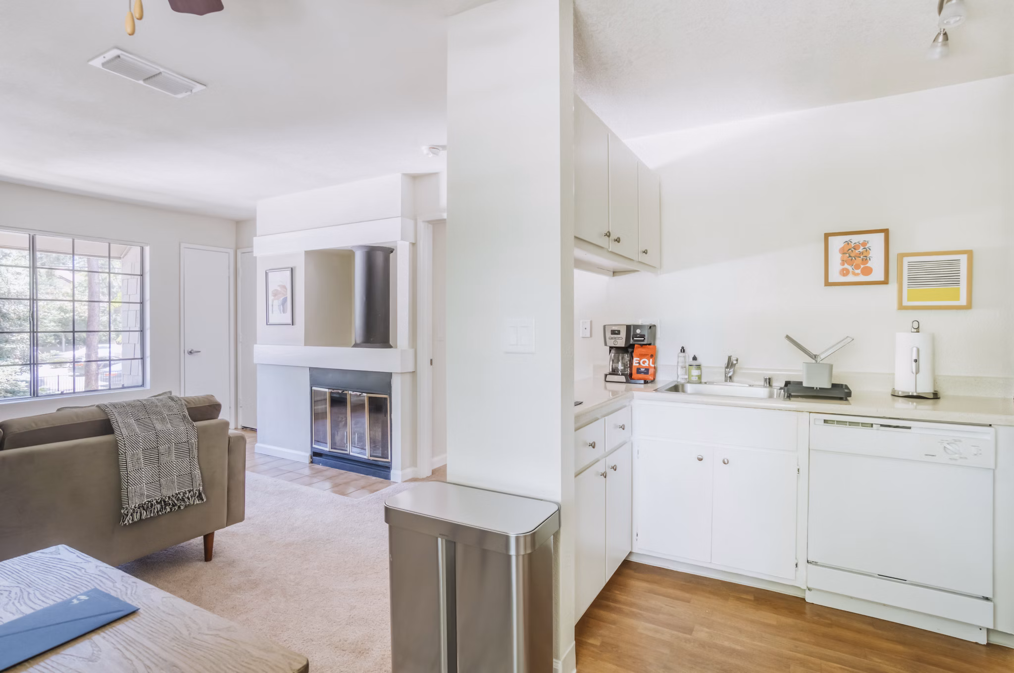 Modern kitchen with stainless steel appliances in Ygnacio Village Apartments