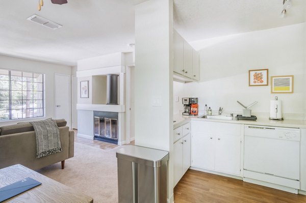 Modern kitchen with stainless steel appliances in Ygnacio Village Apartments