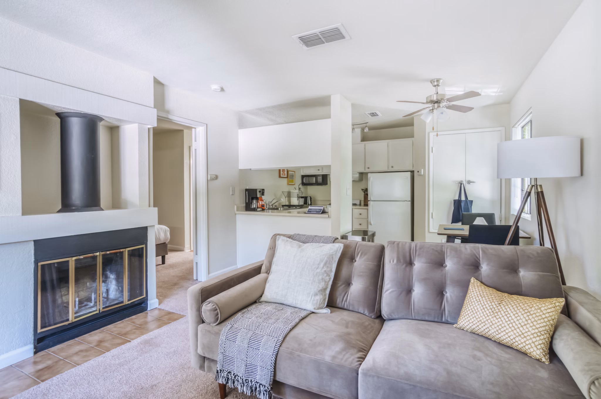 Spacious living room with modern decor and natural lighting in Ygnacio Village Apartments, perfect for luxury living at Greystar community