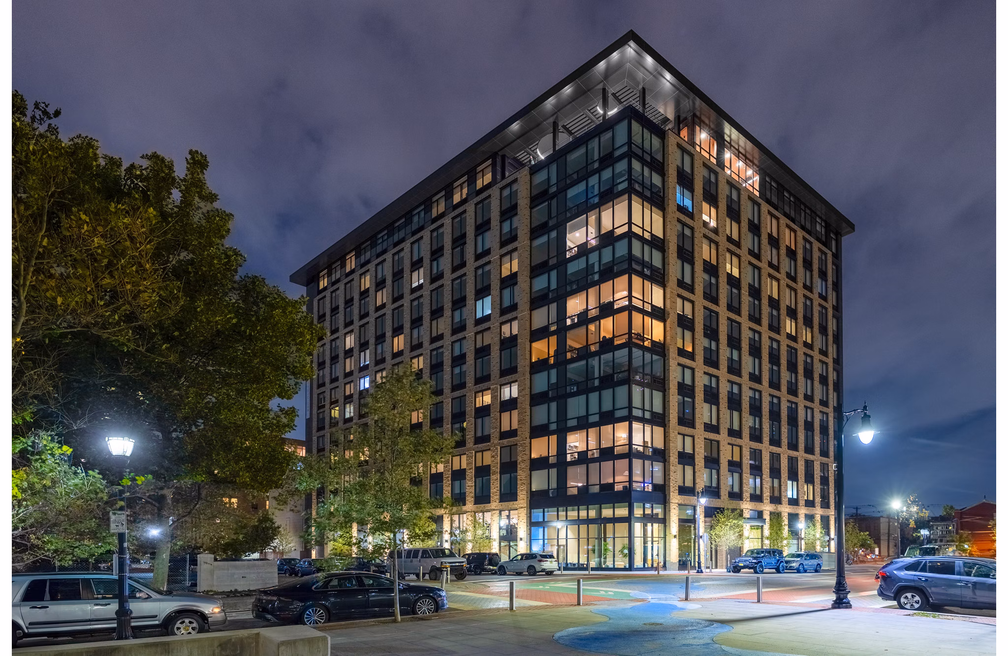 building at One Grove Apartments