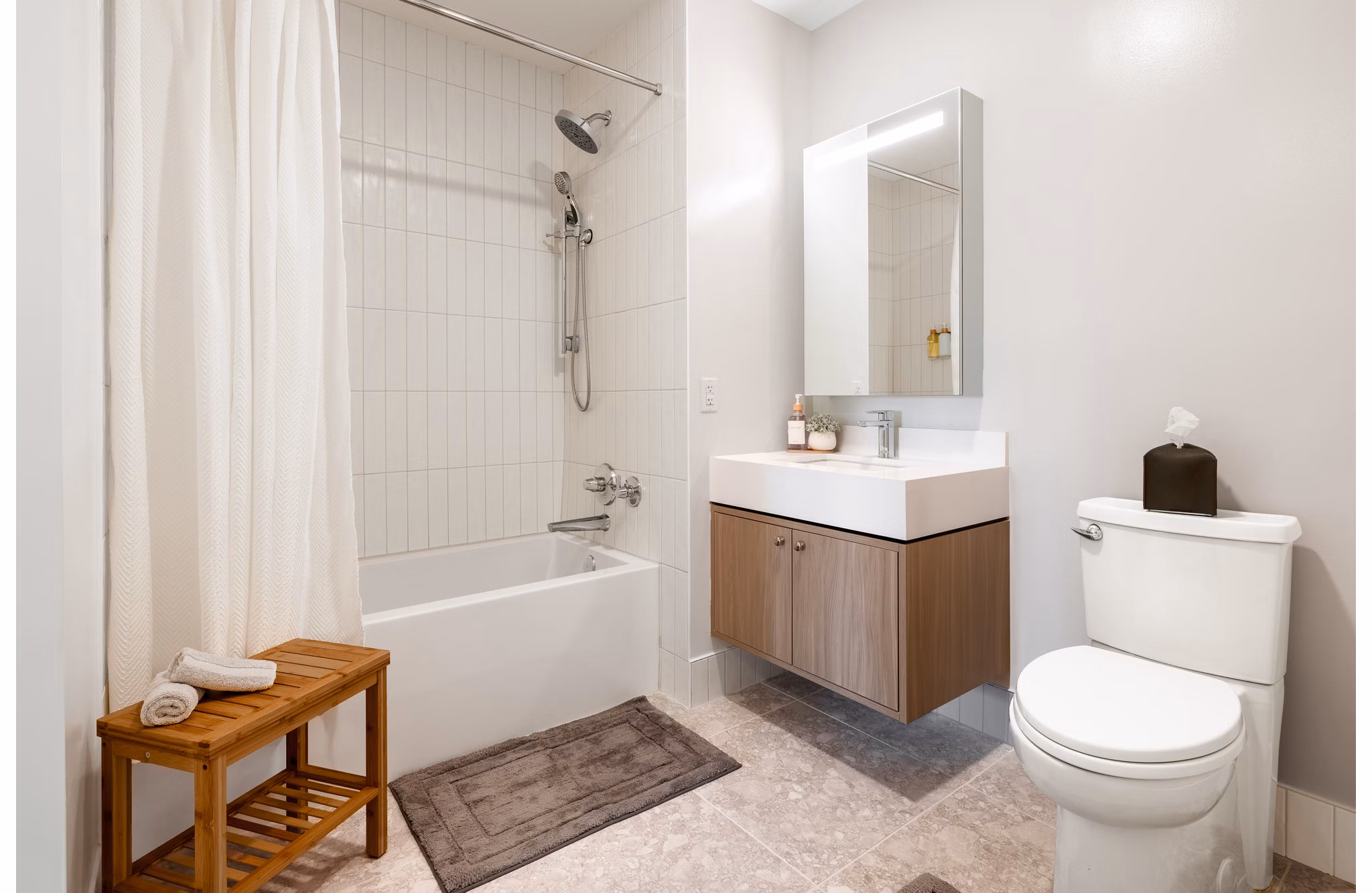 bathroom at One Grove Apartments