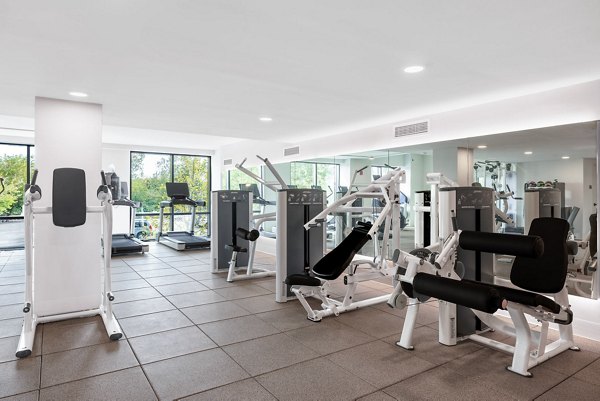fitness center at One Grove Apartments