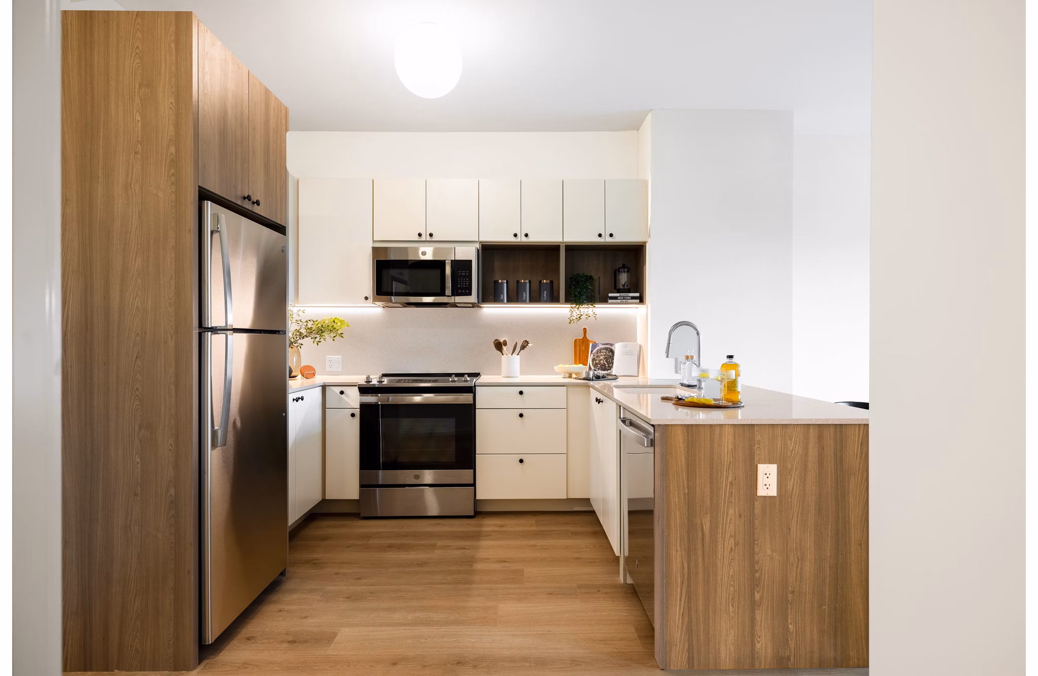 kitchen at One Grove Apartments