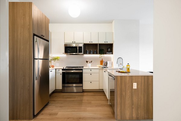 kitchen at One Grove Apartments