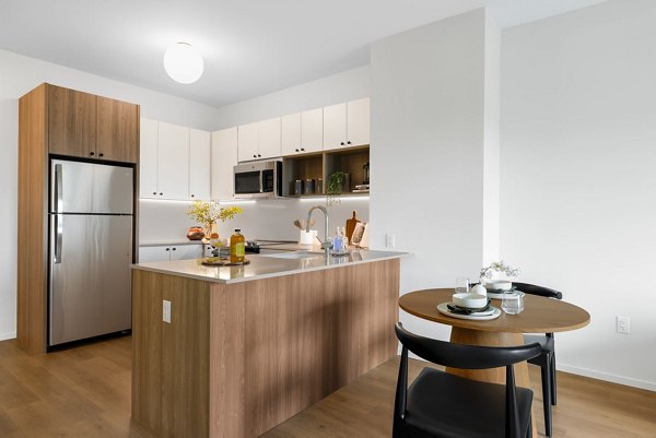 kitchen at One Grove Apartments