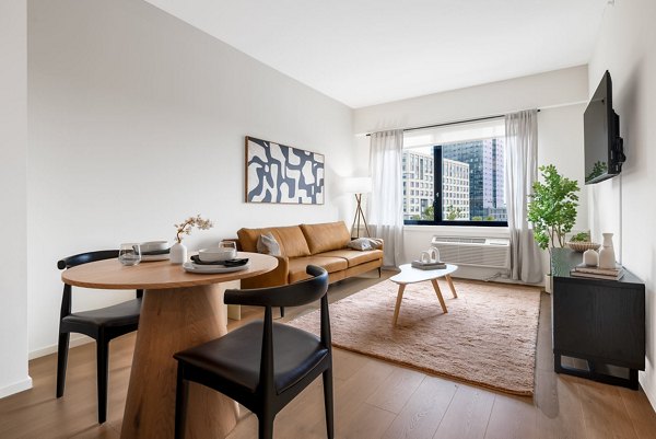 living room at One Grove Apartments