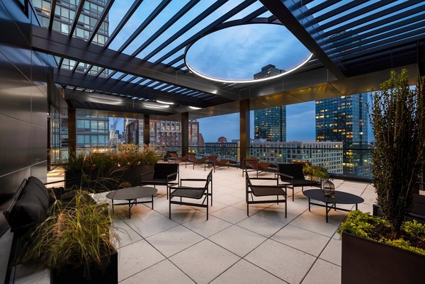 patio at One Grove Apartments