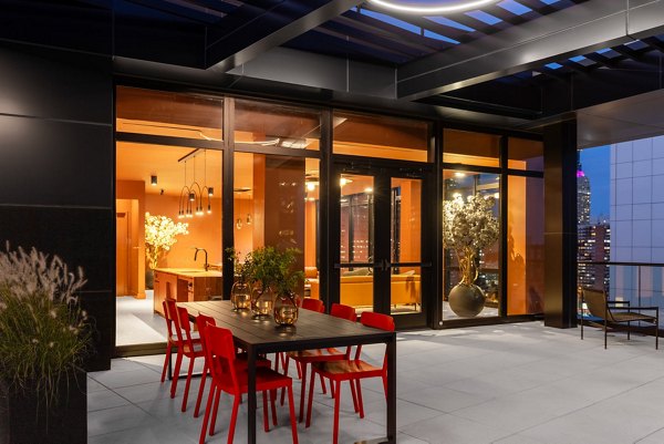 patio at One Grove Apartments