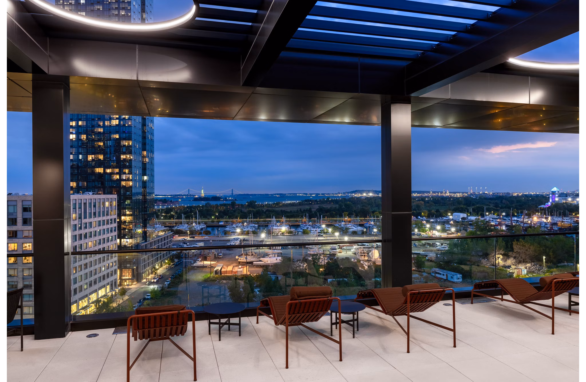 patio at One Grove Apartments