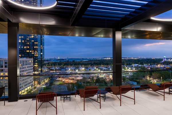 patio at One Grove Apartments