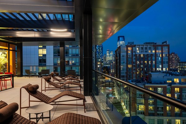 patio at One Grove Apartments
