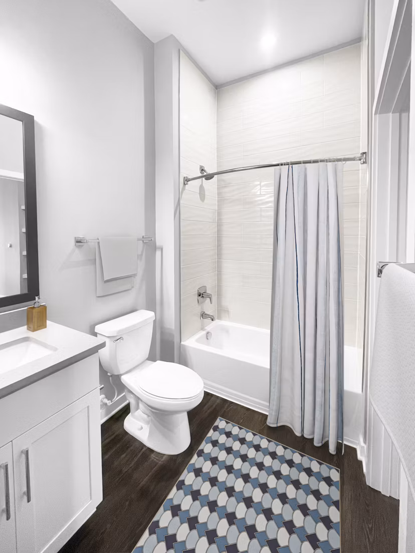 Modern bathroom with elegant finishes, Camellia at One Nexton Apartments