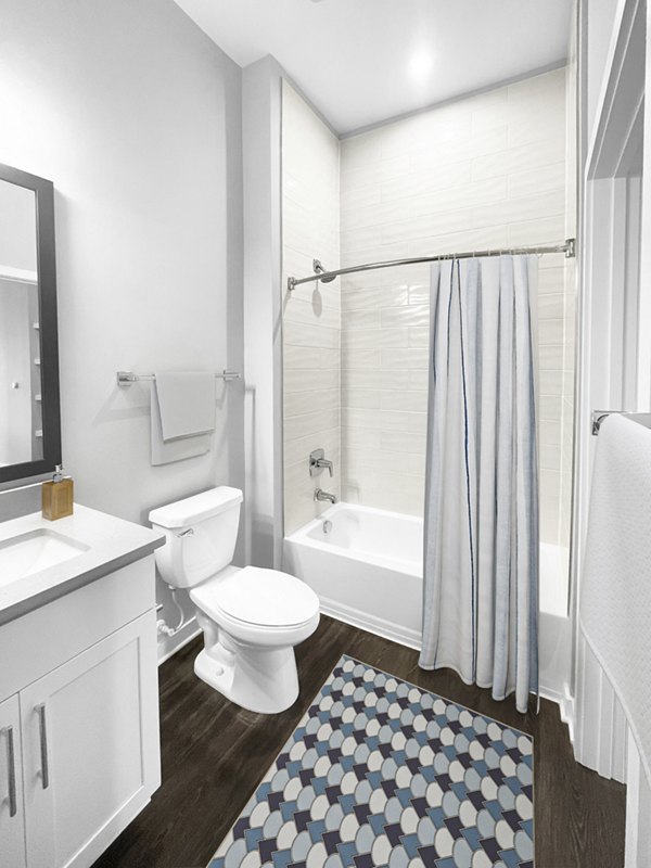 Modern bathroom with elegant finishes, Camellia at One Nexton Apartments
