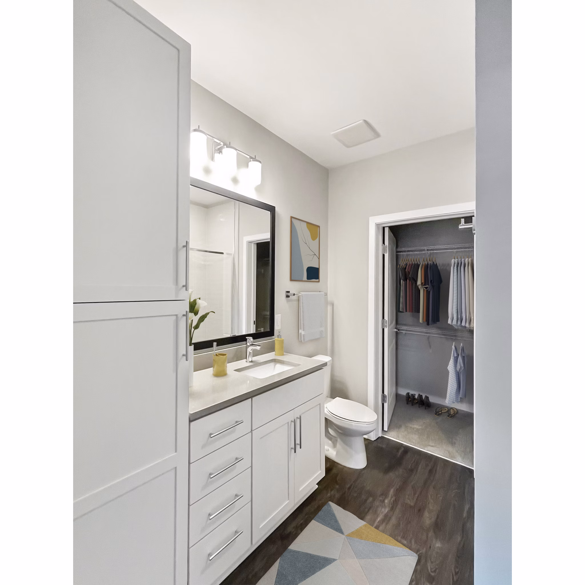 Modern bathroom with sleek finishes at Camellia at One Nexton Apartments