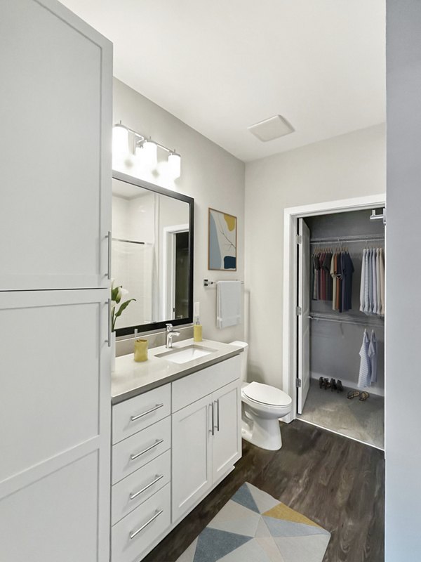 Modern bathroom with sleek finishes at Camellia at One Nexton Apartments