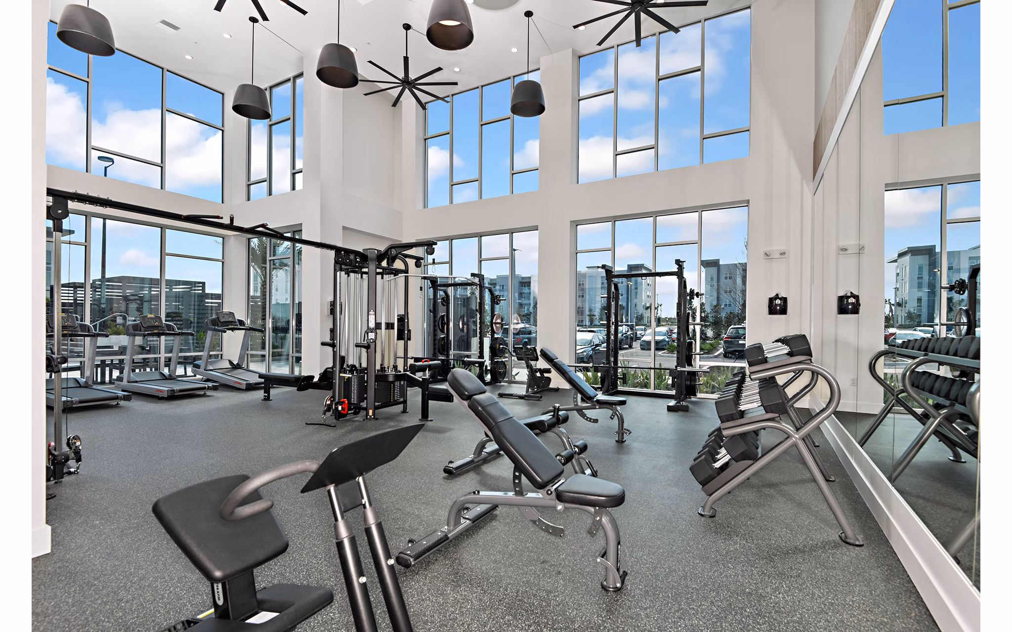 fitness center at Apollo Apartments 