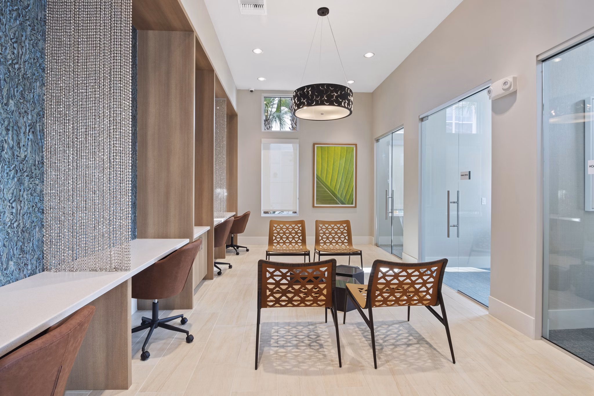 Modern clubhouse with stylish furnishings at SUR Lake Buena Vista Apartments