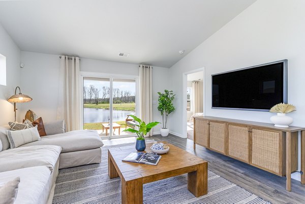 living room at The Grove at Ridgefield Homes