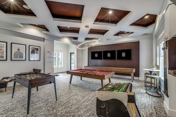 game room at The Gregory Apartments