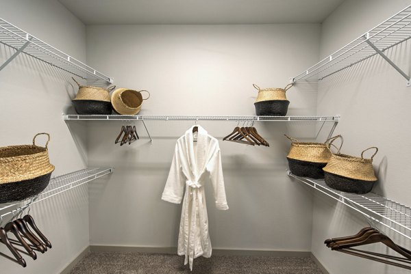 closet at The Pointe at Valley Ranch Town Center Apartments