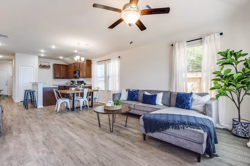 living room at Village at Granger Pines Apartments
